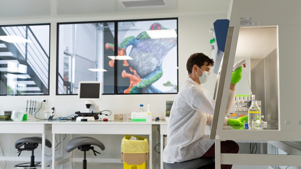 A research scientist at the bench.
